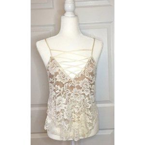 Express Lace Strappy Front Camisole Top Size Small
